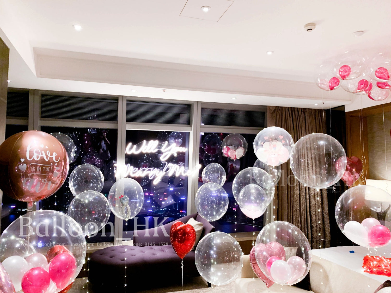 求婚氣球|酒店求婚佈置|求婚裝飾|BalloonHK