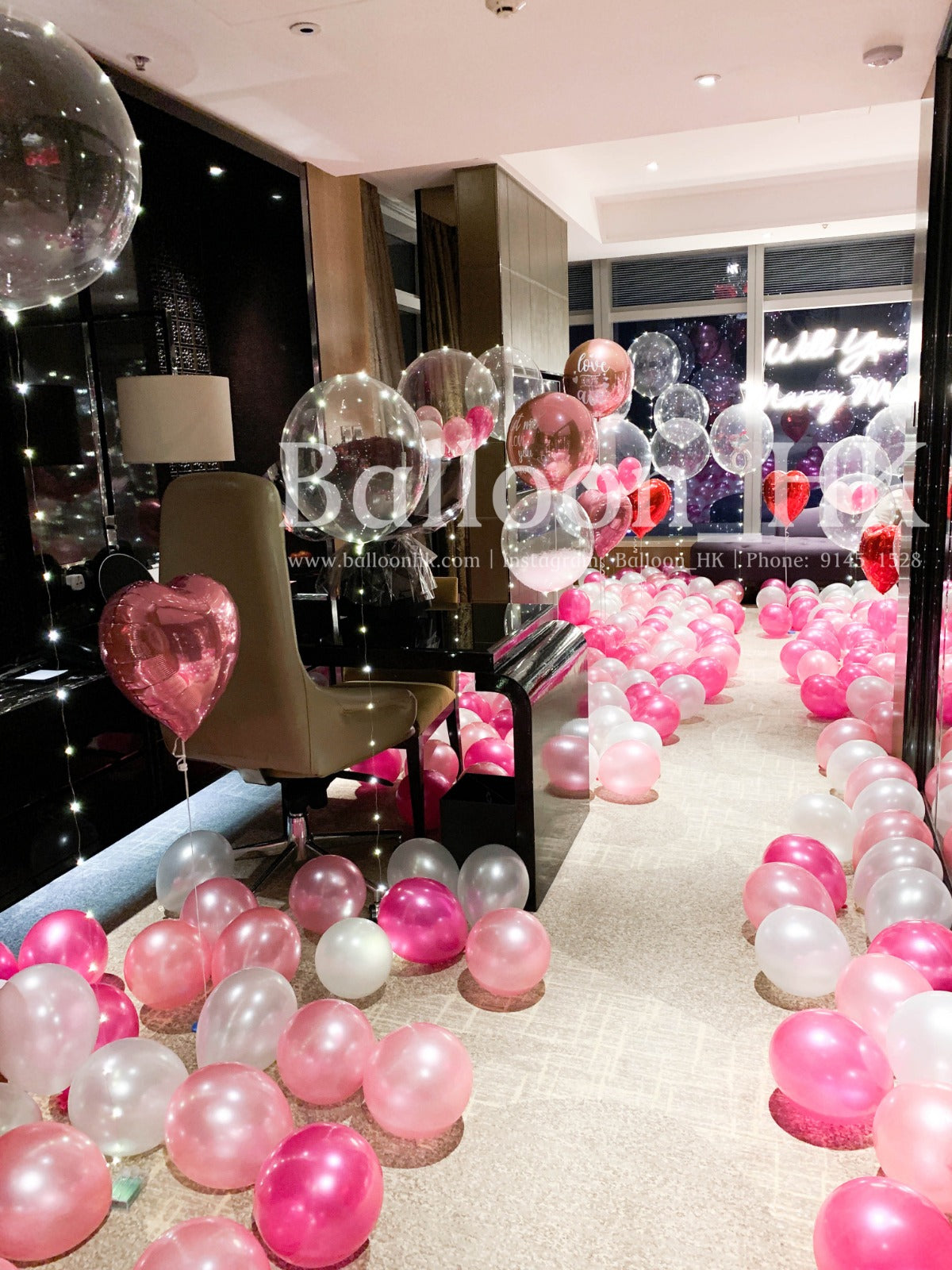求婚氣球|酒店求婚佈置|求婚裝飾|BalloonHK