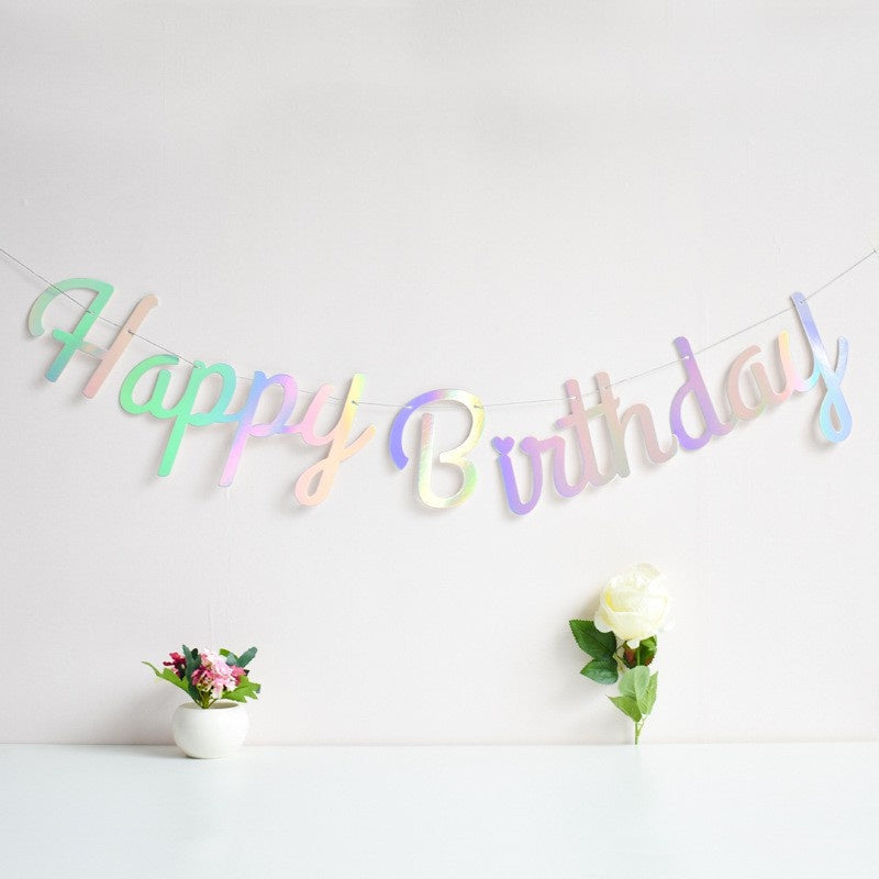 A005 - Happy Birthday 掛飾 - 幻彩色