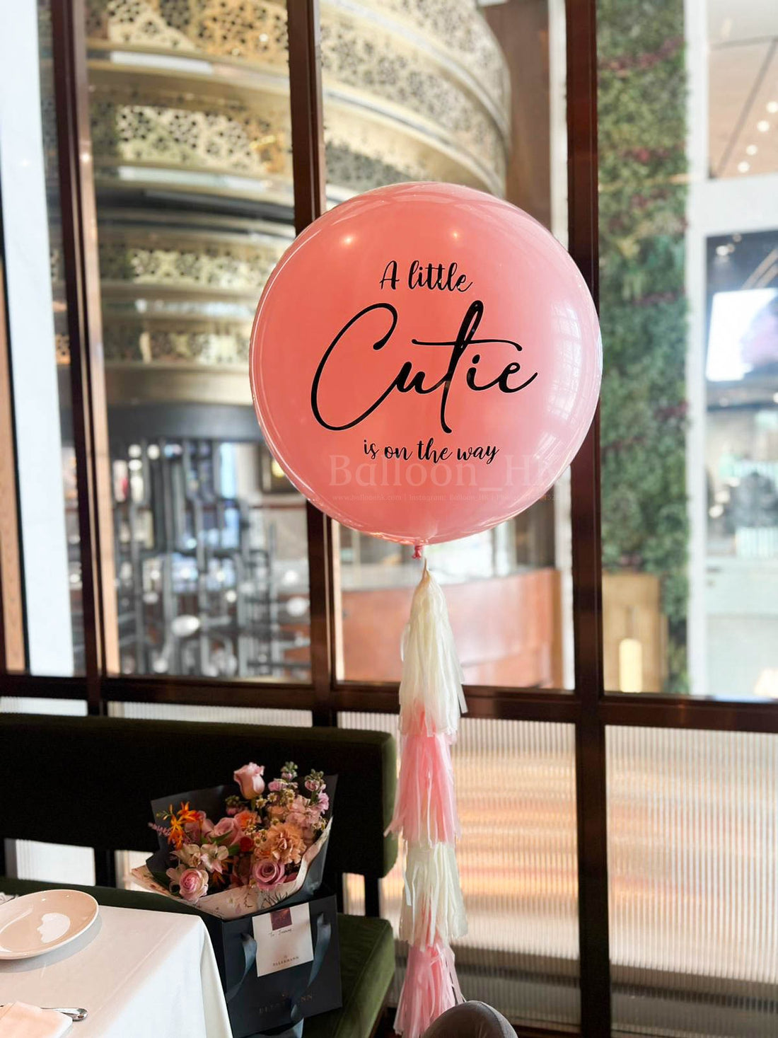 36" 橡膠氣球 - Welcome Baby Girl + 4節流蘇