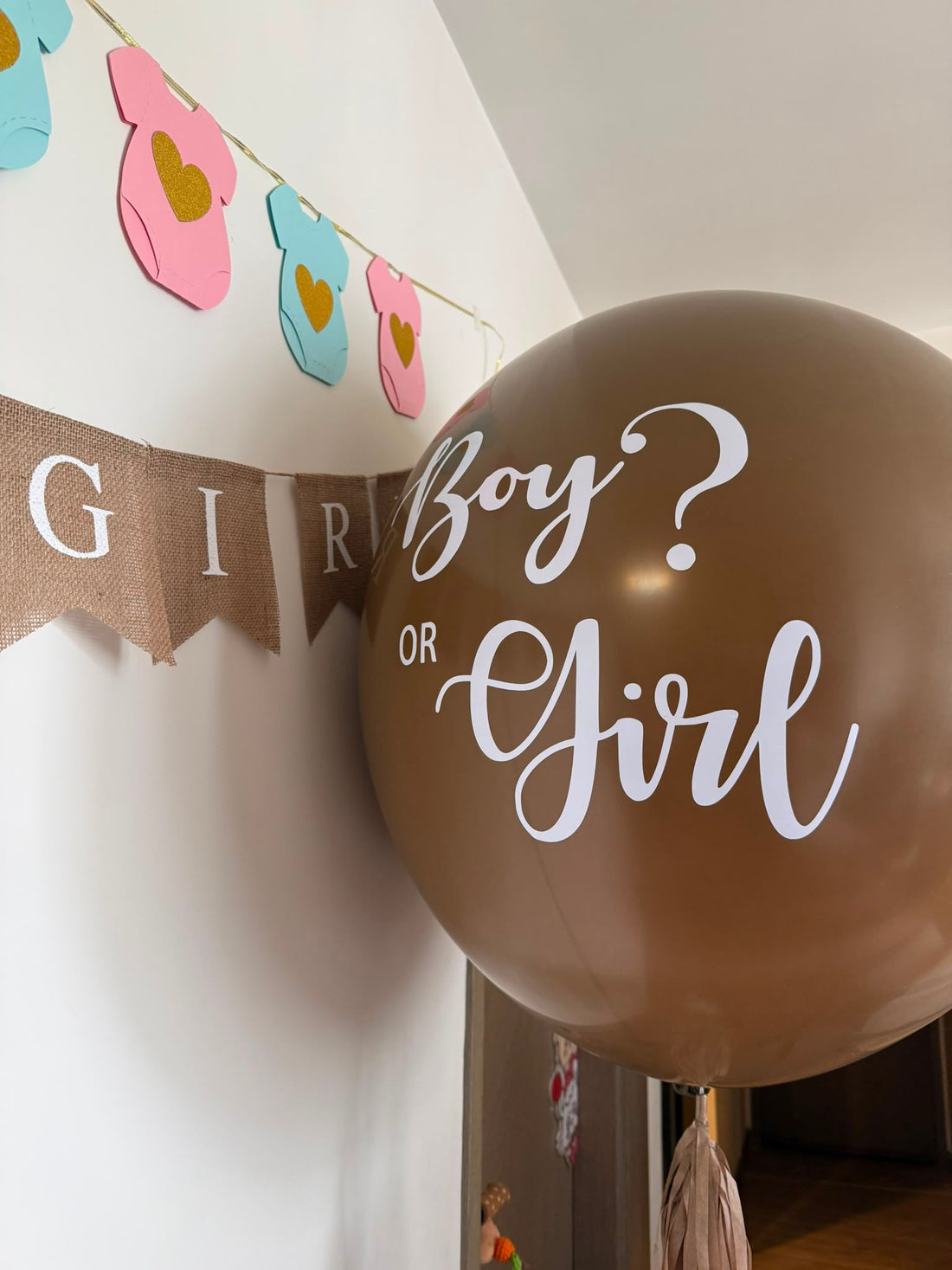 【單個】36" Baby Gender Reveal爆破氣球 - 啡色款