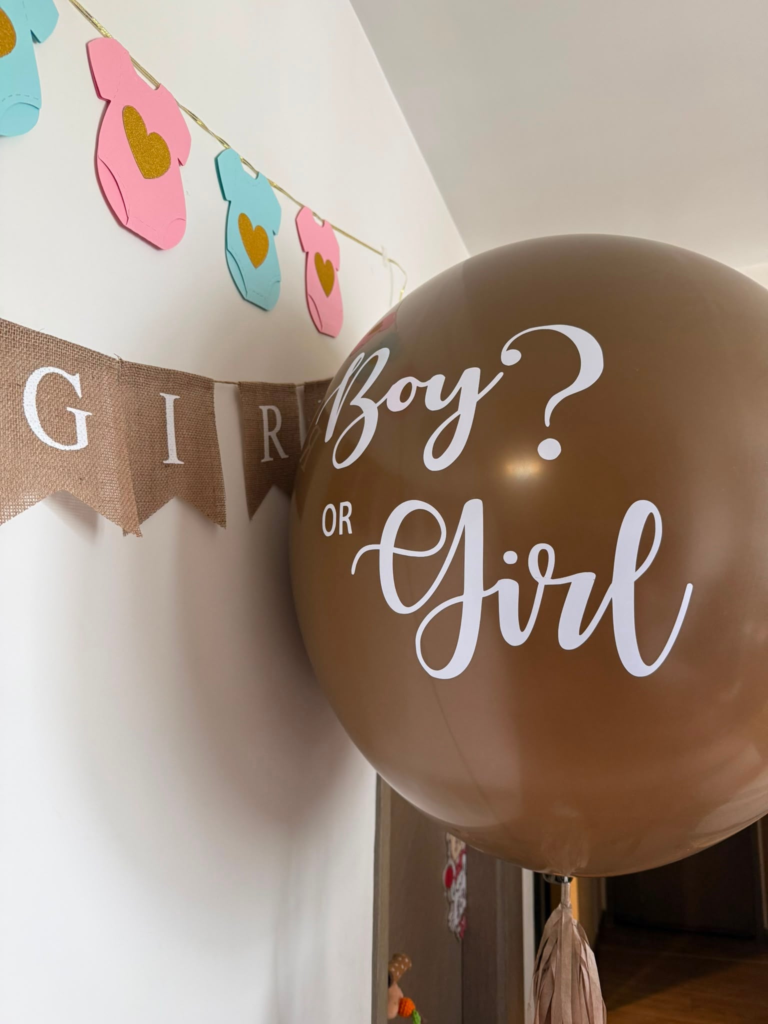 【單個】36" Baby Gender Reveal爆破氣球 - 啡色款