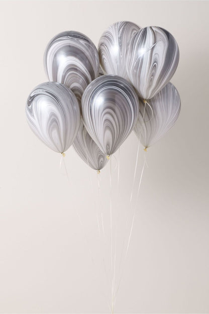 BALLOON HK | 黑白色瑪瑙氣球｜雲石氣球｜Agate Balloon｜Marble Balloon