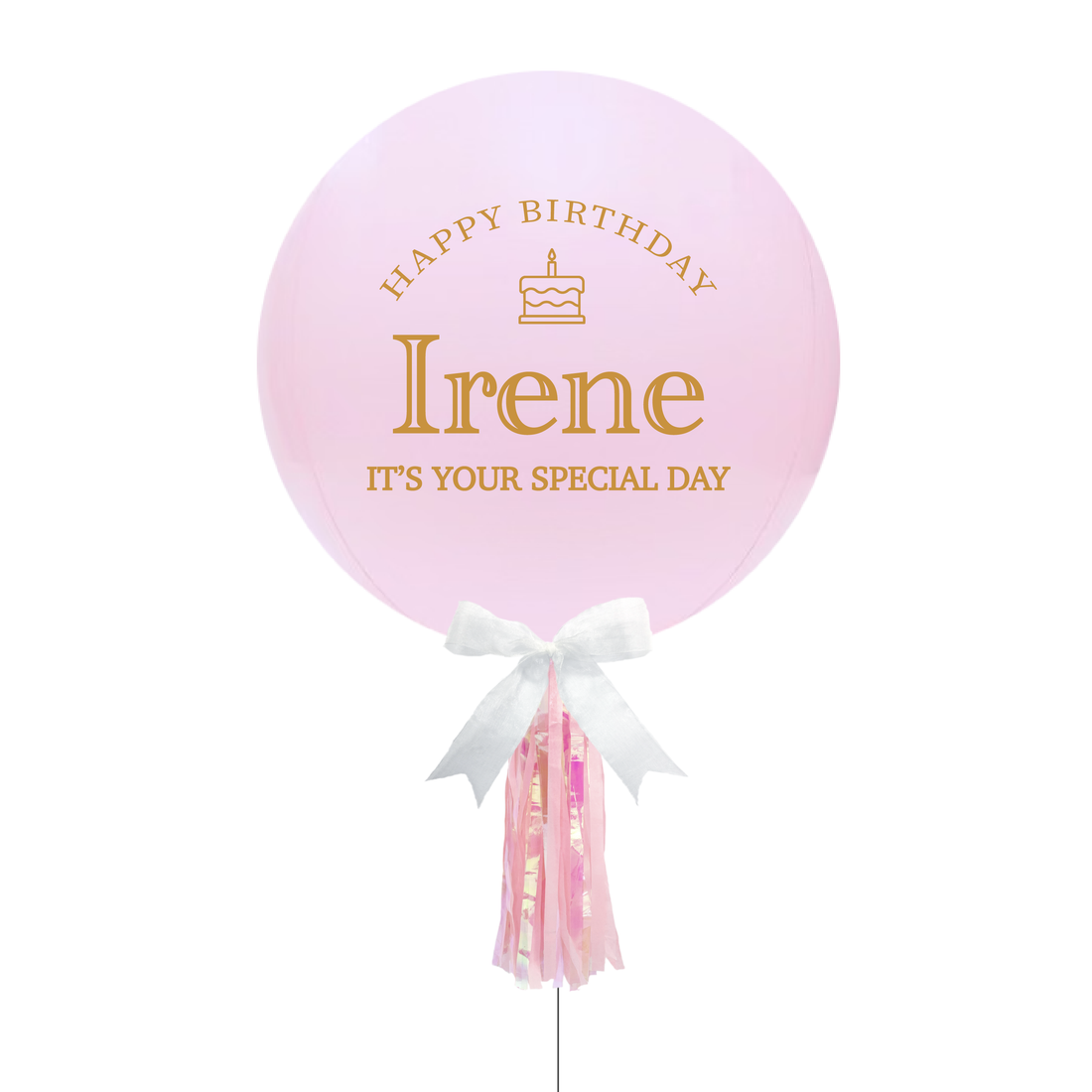 14&quot; 球狀鋁膜+裝飾+生日Message