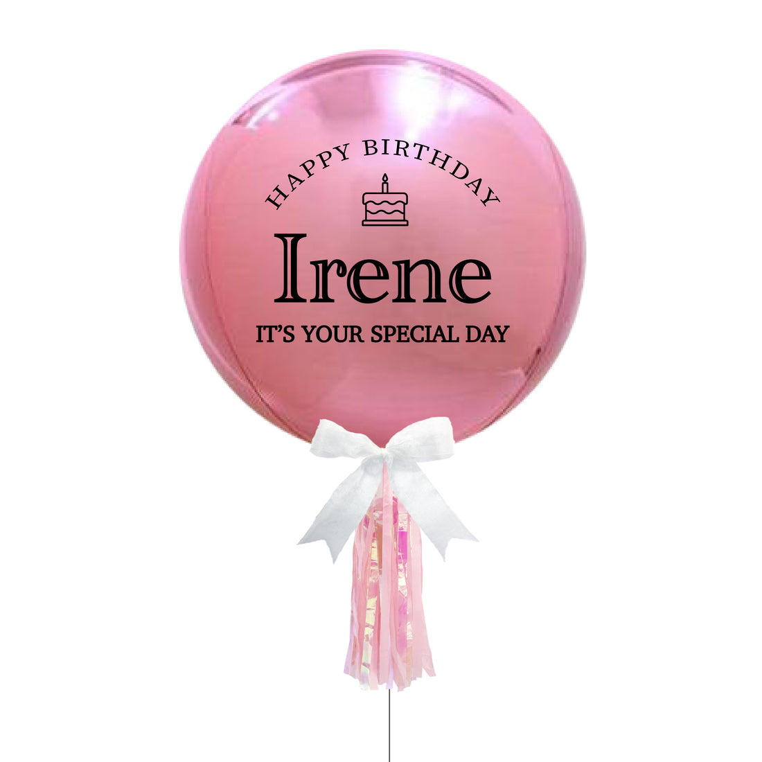 14&quot; 球狀鋁膜+裝飾+生日Message