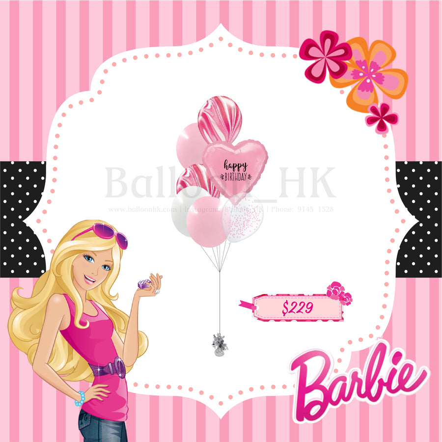 Barbie 氣球束 6 (3天預訂)