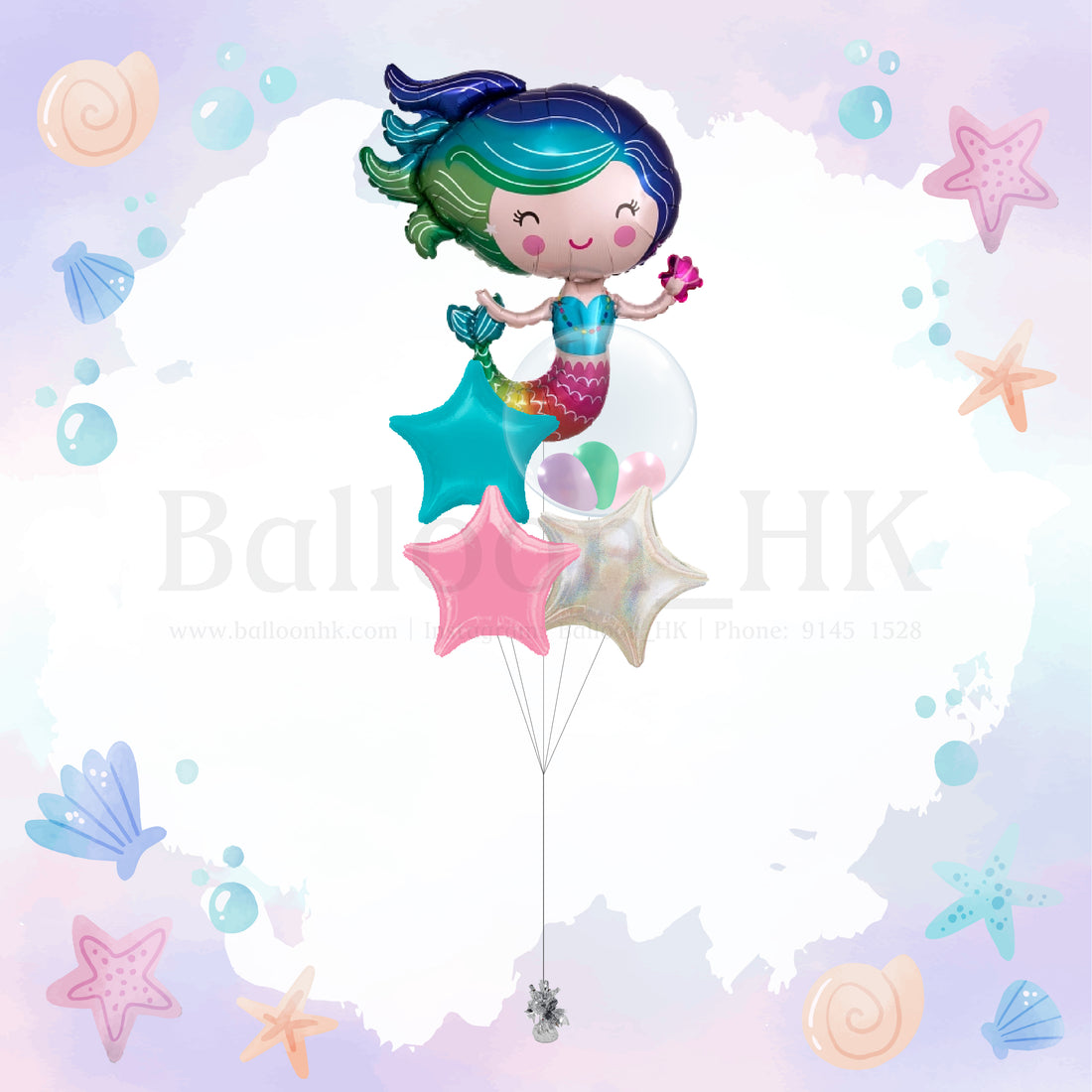 兒童氣球｜兒童派對氣球｜美人魚氣球｜BalloonHK
