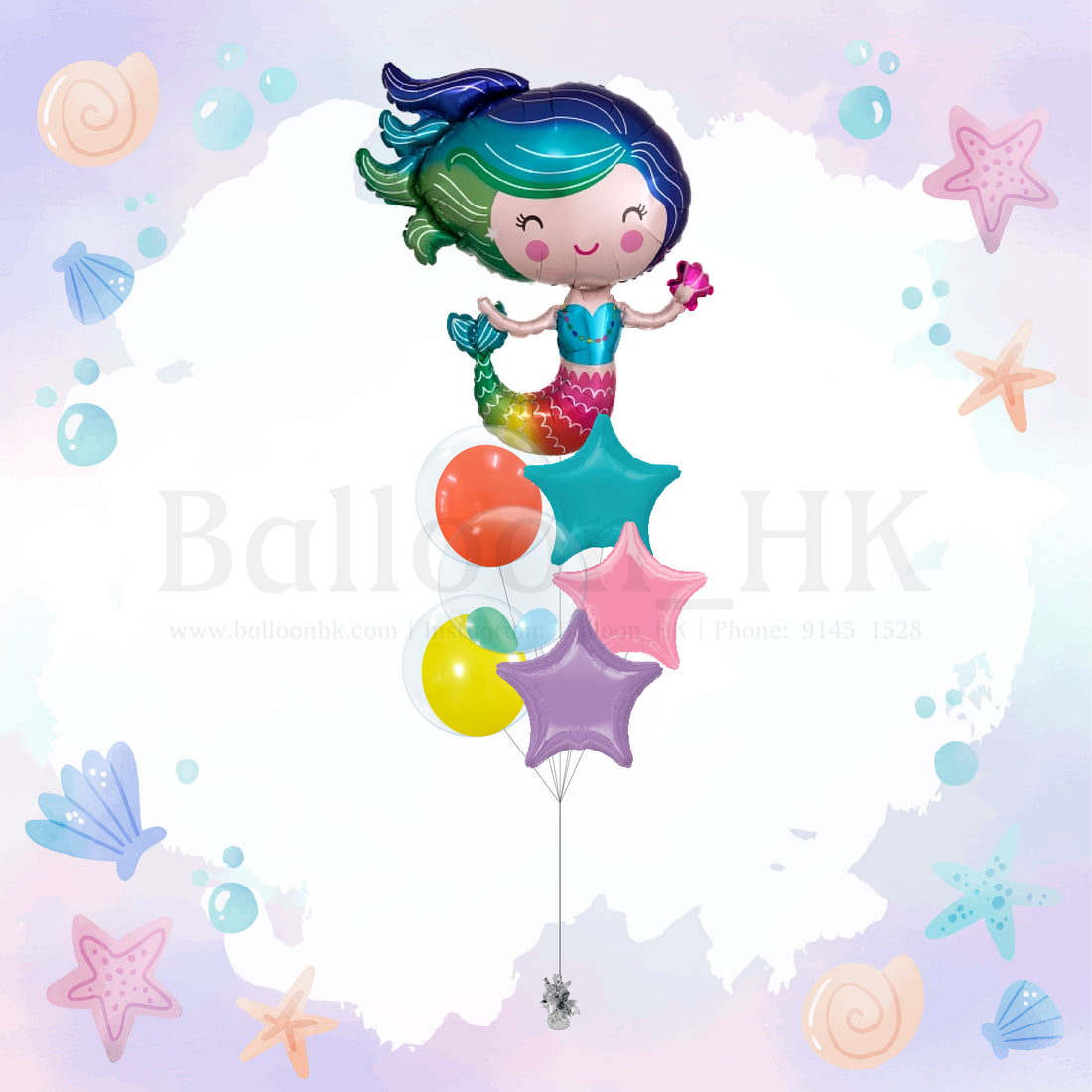 兒童氣球｜兒童派對氣球｜美人魚氣球｜BalloonHK