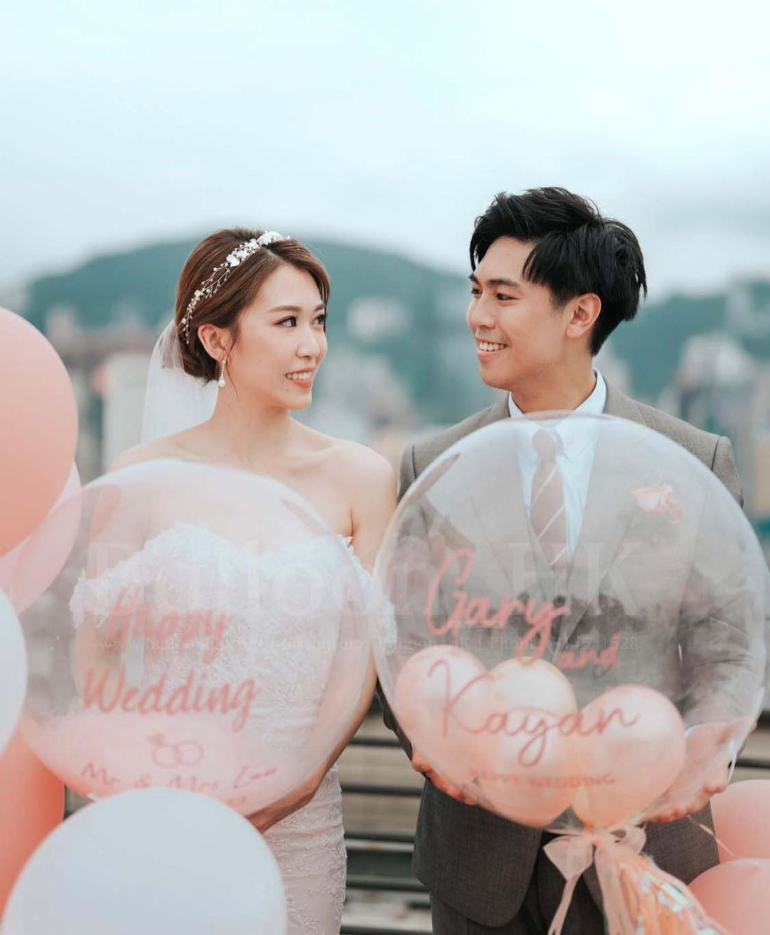 透明波中波｜ 透明羽毛氣球｜婚禮氣球｜BALLOON HK 氣球專門店