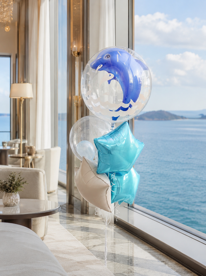 海豚氣球｜ 海洋氣球 ｜海洋主題派對 ｜dolphin ｜ocean balloon ｜BALLOONHK 氣球專門店