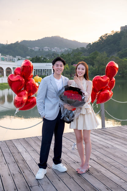 【戶外求婚】紅心鋁膜空飄氣球｜MARRY ME 銀色大字母