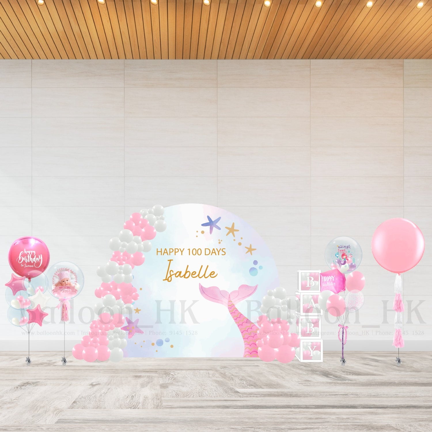Foamboard_Balloon_Garland_Mermaid2  | 氣球鏈｜氣球花環 
