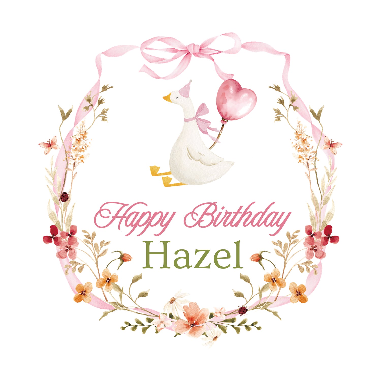 Goose-Template-02-Pink-Bow-Flower-Frame-Hazel