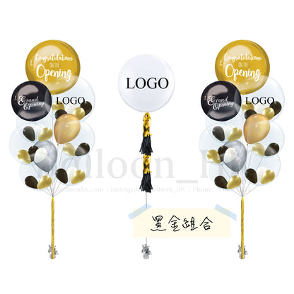 高定玫瑰金客製品牌Logo氣球束｜輕奢品牌Grand Opening佈置｜店舖打卡氣球