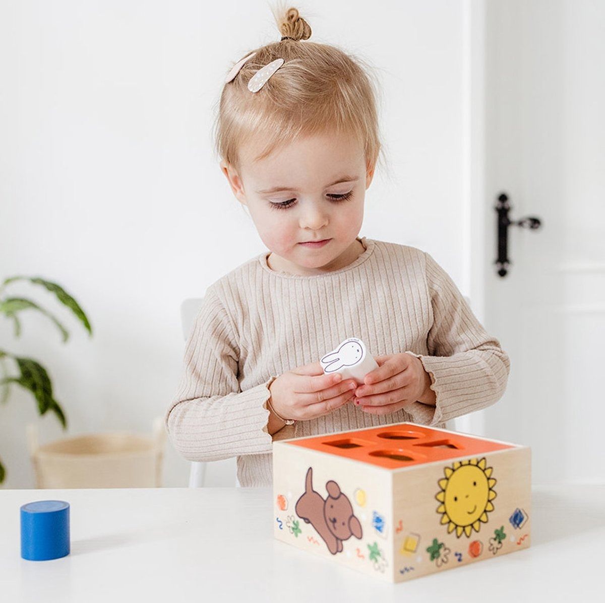 bambolino TOYS - Miffy 玩具積木分類盒｜認知學習玩具｜米菲兔｜木製｜幼兒/學齡前兒童益智玩具｜鍛煉邏輯思維｜學習辨識形狀和顏色｜