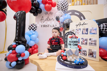 Aiden 1st Birthday｜車車主題｜生日會氣球佈置