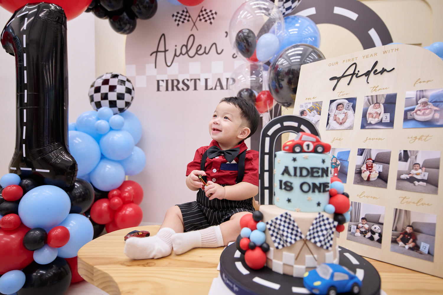 Aiden 1st Birthday｜車車主題｜生日會氣球佈置