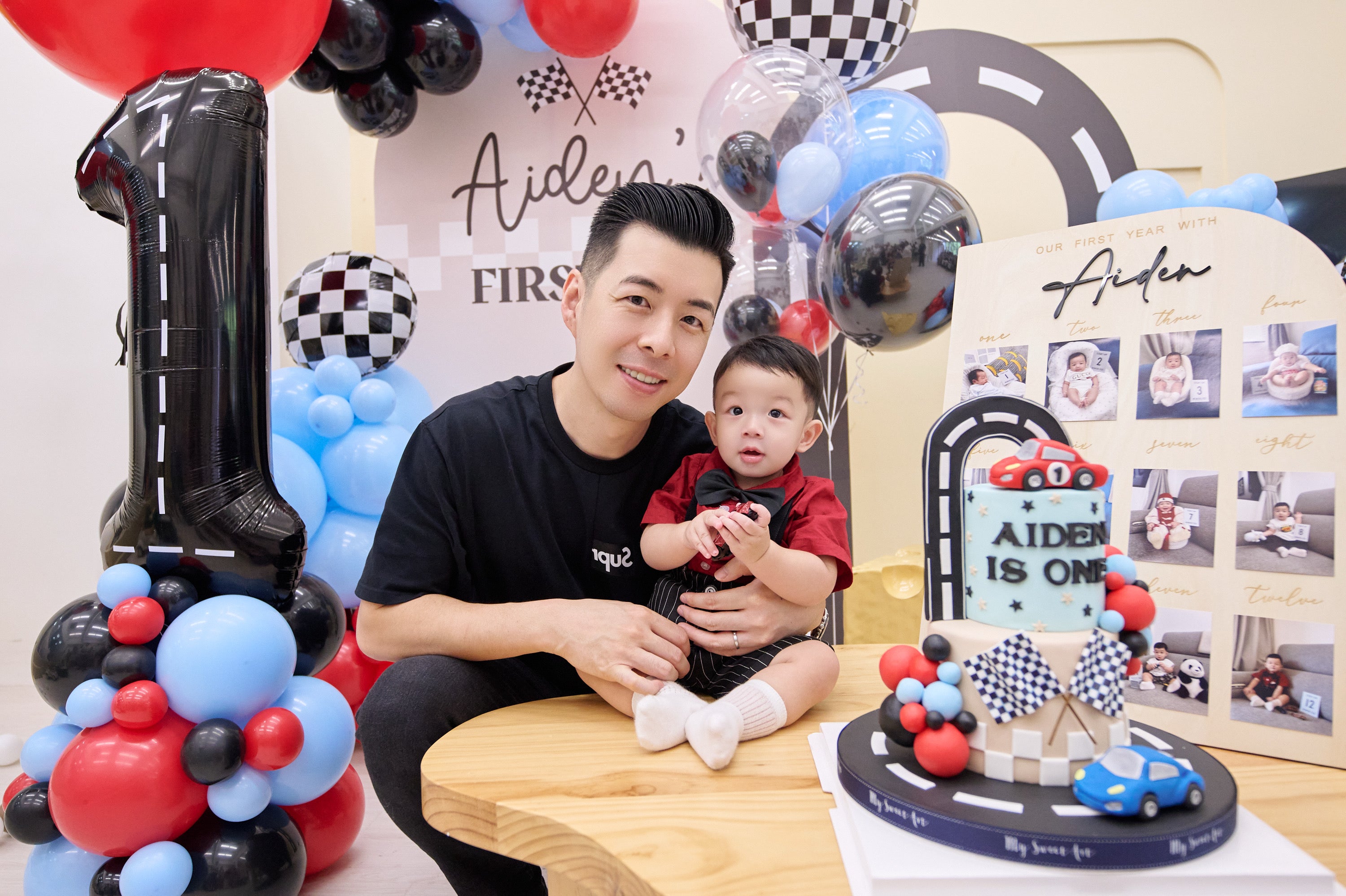 Aiden 1st Birthday｜車車主題｜生日會氣球佈置
