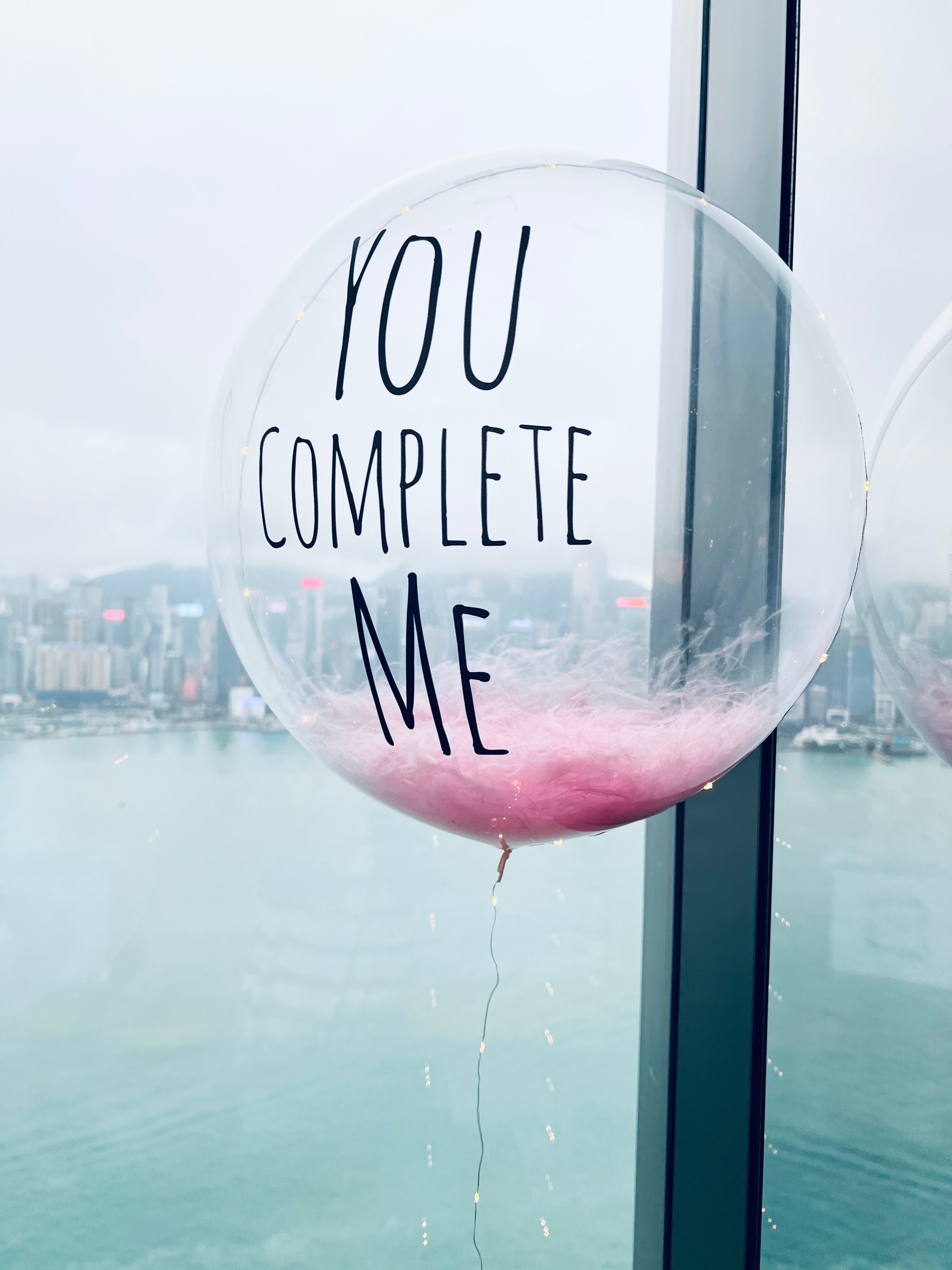 【LED浪漫告白】客製化日本羽毛水晶氣球｜You Complete Me 求婚 告白氣球