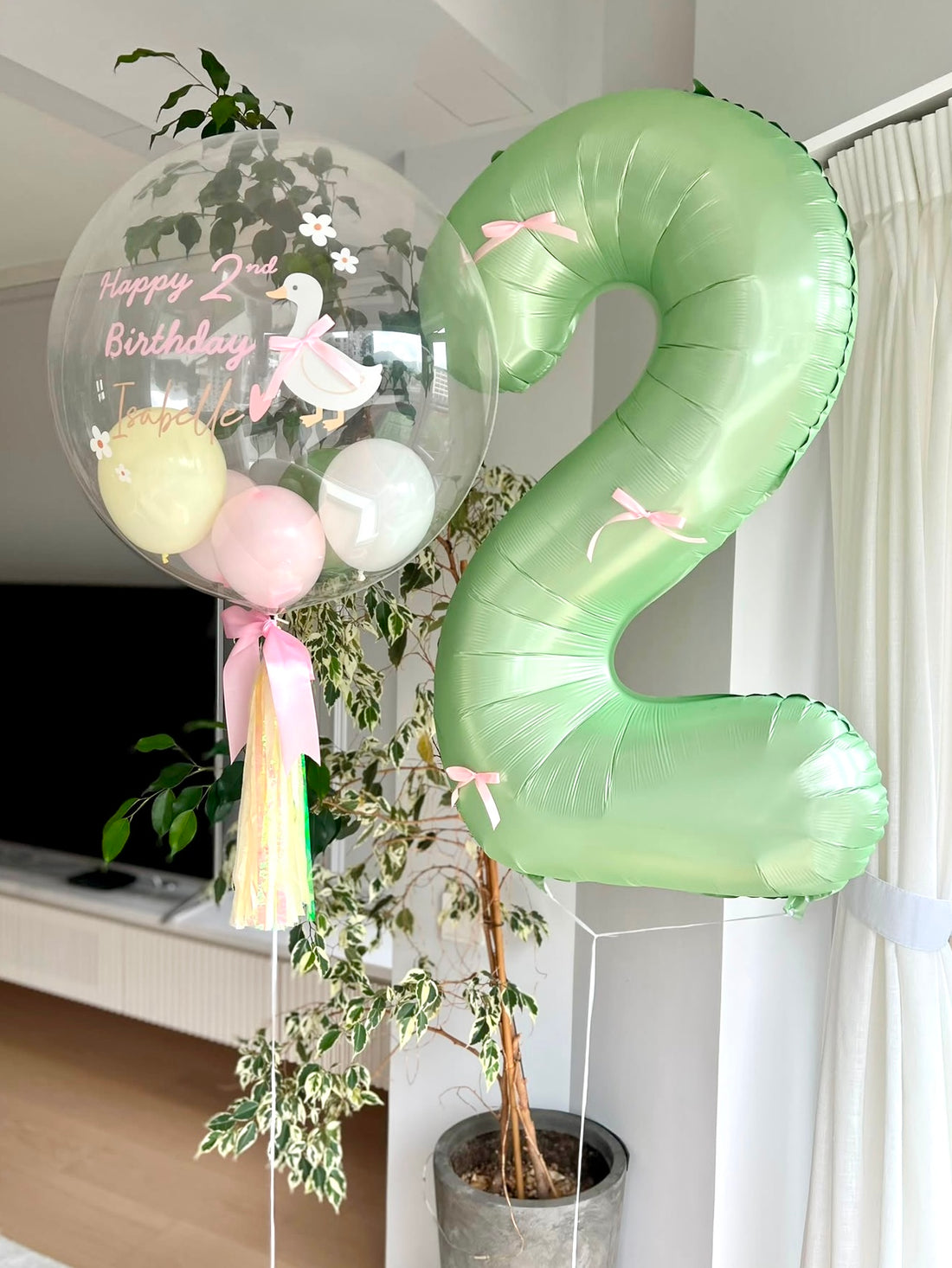 Balloon HK ｜Little Goose｜Silly Goose｜Sage Green｜Birthday Balloon