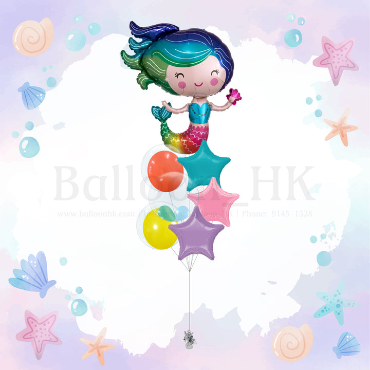 Colorful Mermaid 氣球束 5