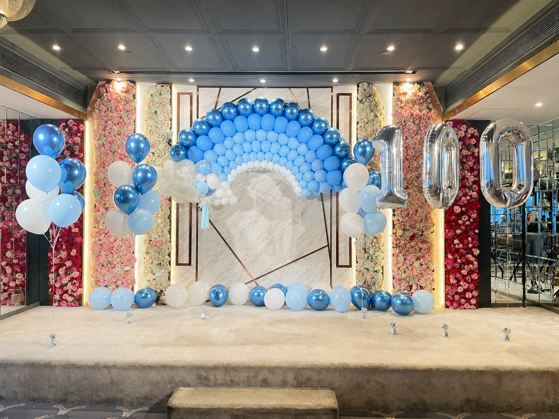 藍色系漸變彩虹 ｜百日宴佈置套裝