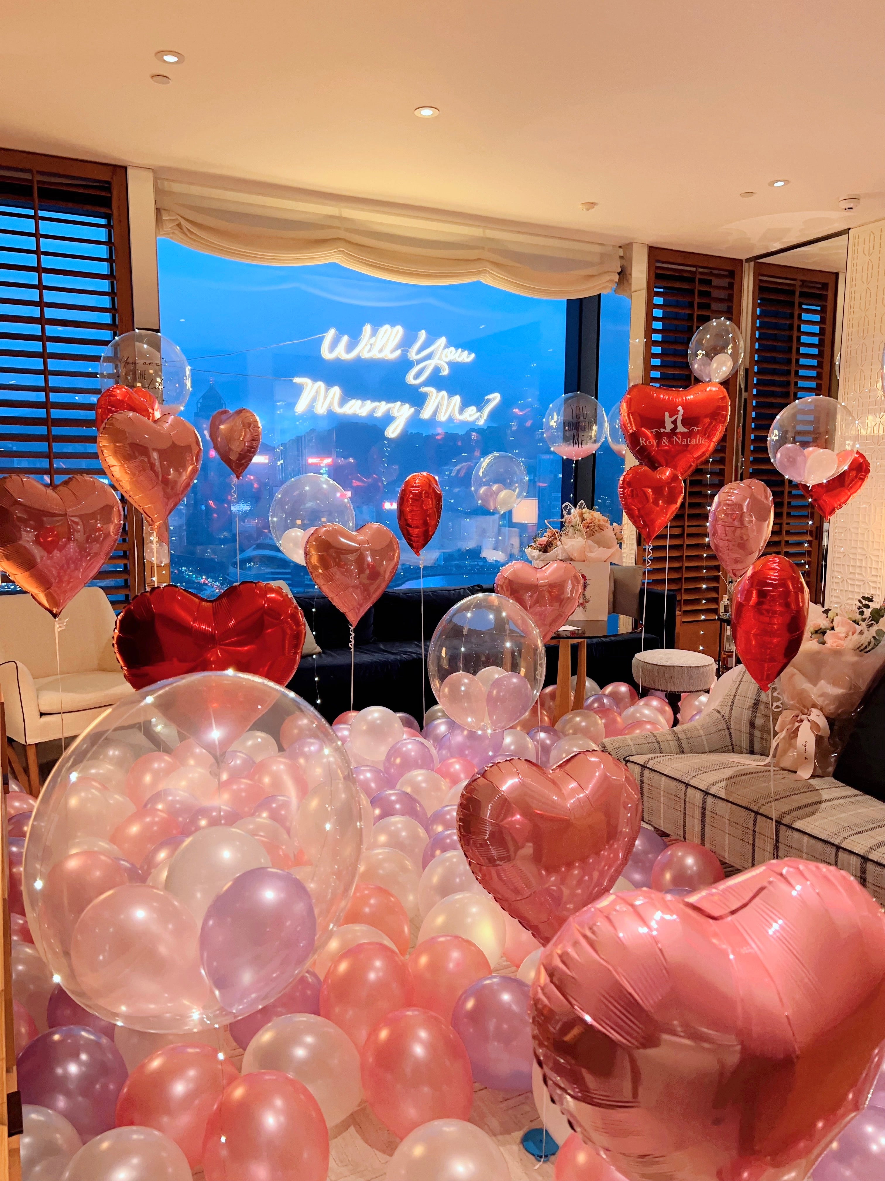 Marry Me 佈置｜求婚驚喜｜酒店佈置｜BALLOON HK