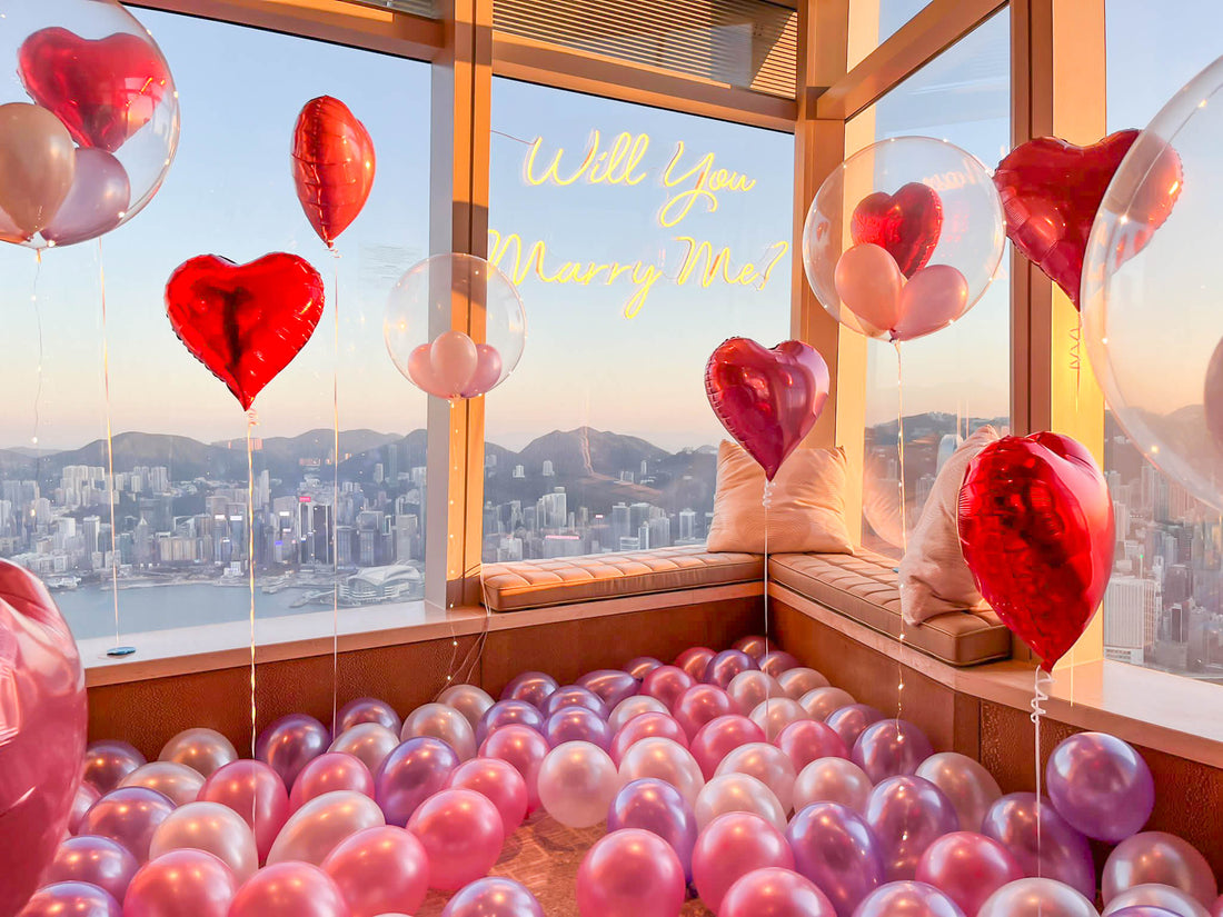 求婚氣球｜酒店求婚佈置｜求婚裝飾｜Balloon HK