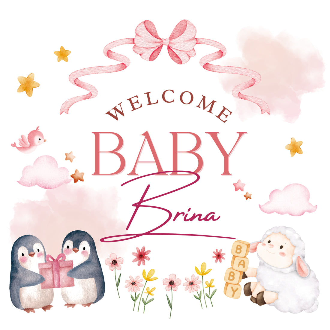 Welcome-Baby-Template-04-Pink-Penguin-Sheep-Brina
