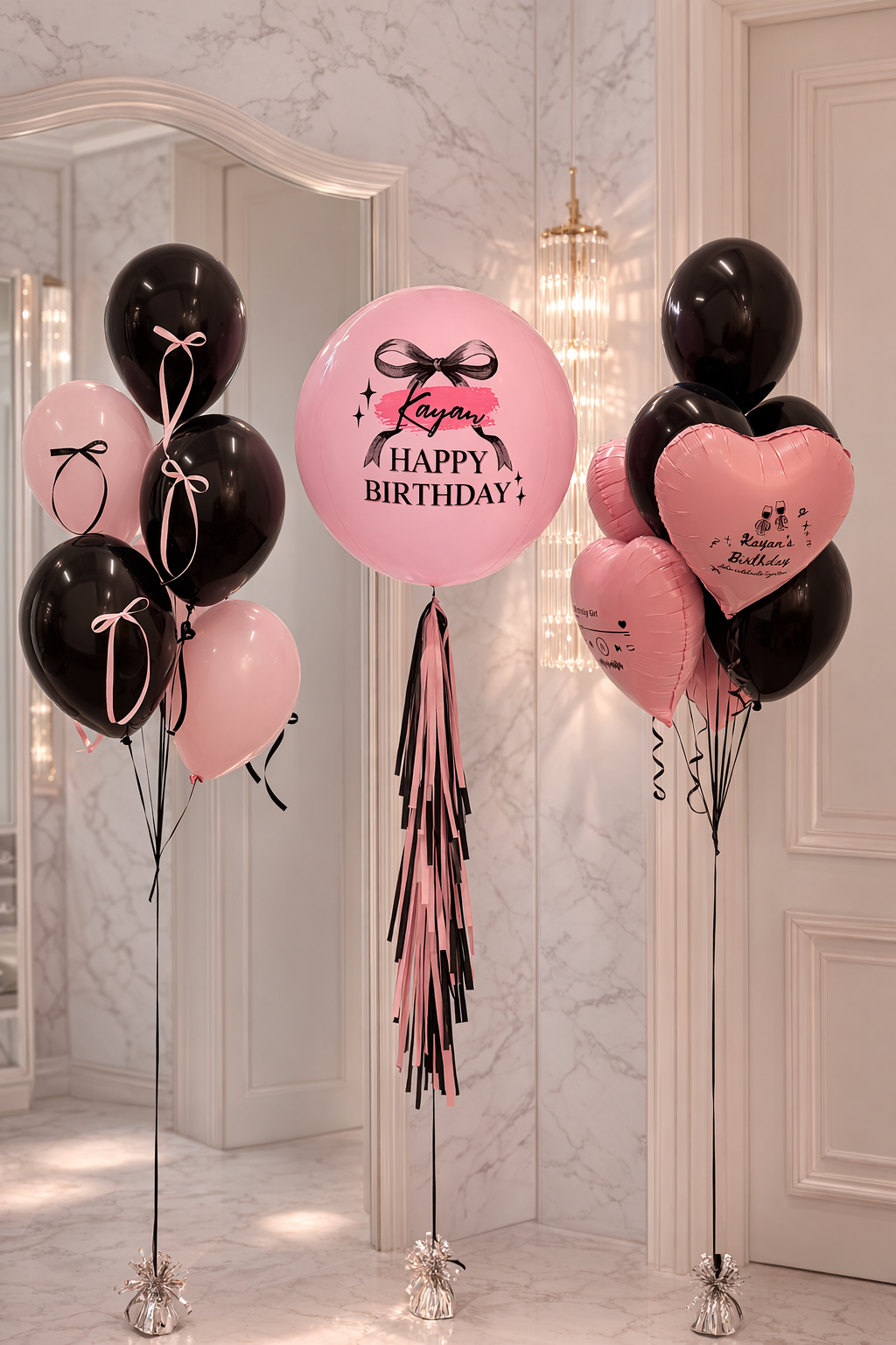 黑粉公主風 | 蝴蝶結氣球｜生日迷你套裝