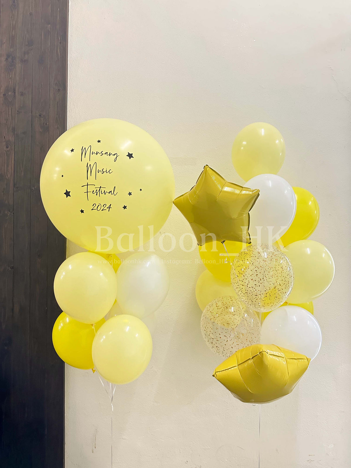 柔和粉白生日氣球｜寶寶週歲｜居家派對