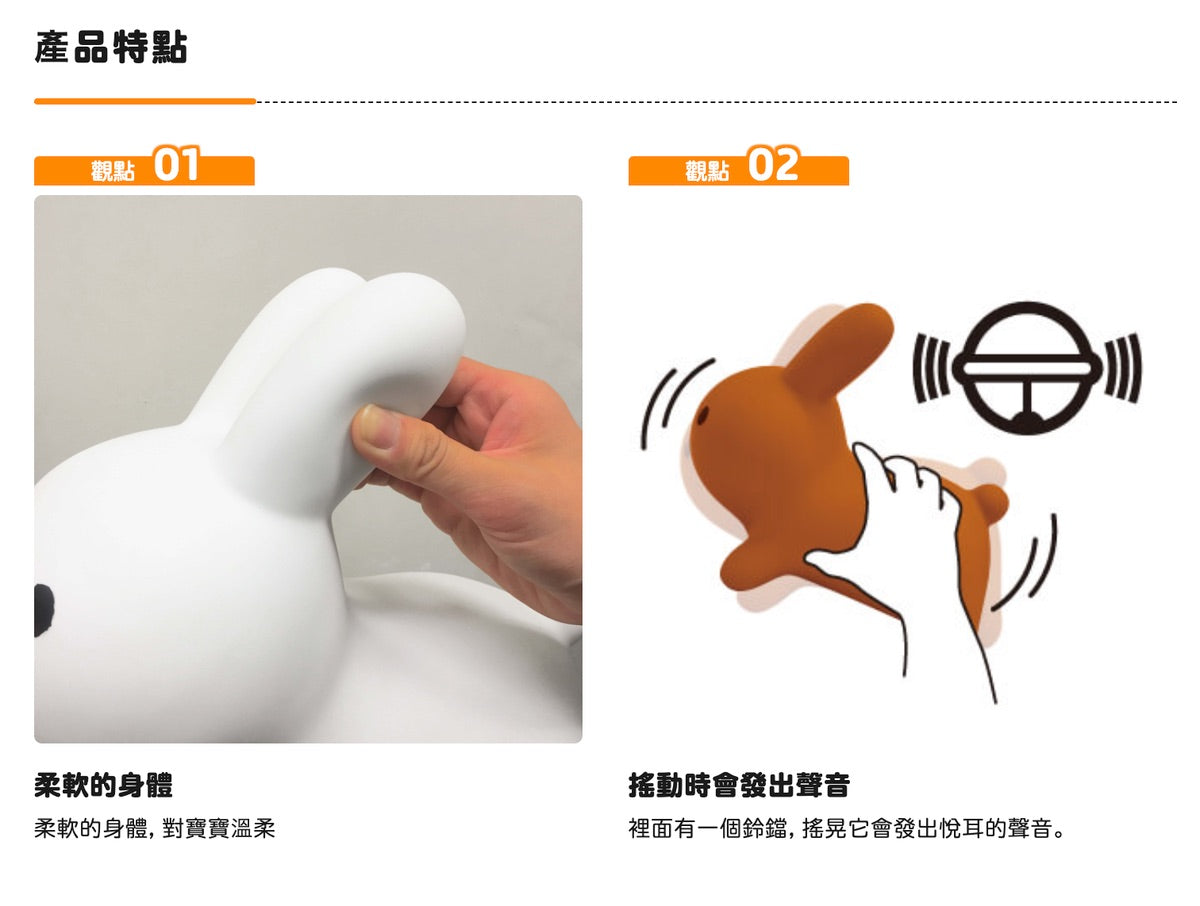 ides - Bruna Bonbon Mini Miffy 迷你充氣搖鈴玩具 (白色)