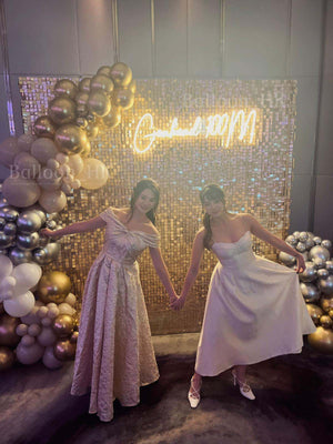 Golden Shimmy Wall with Balloon Garland (10天預訂)
