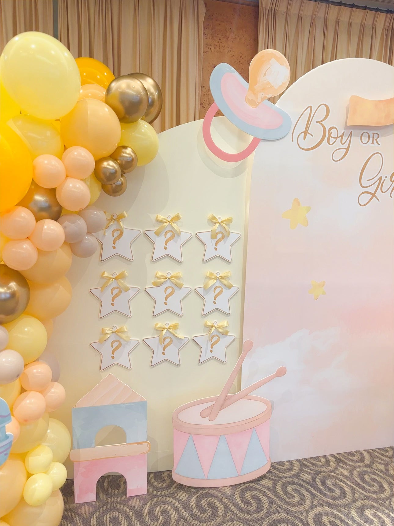 寶寶性別揭曉 | 氣球鏈 | Foamboard | 佈景板 |  BALLOONHK 氣球專門店