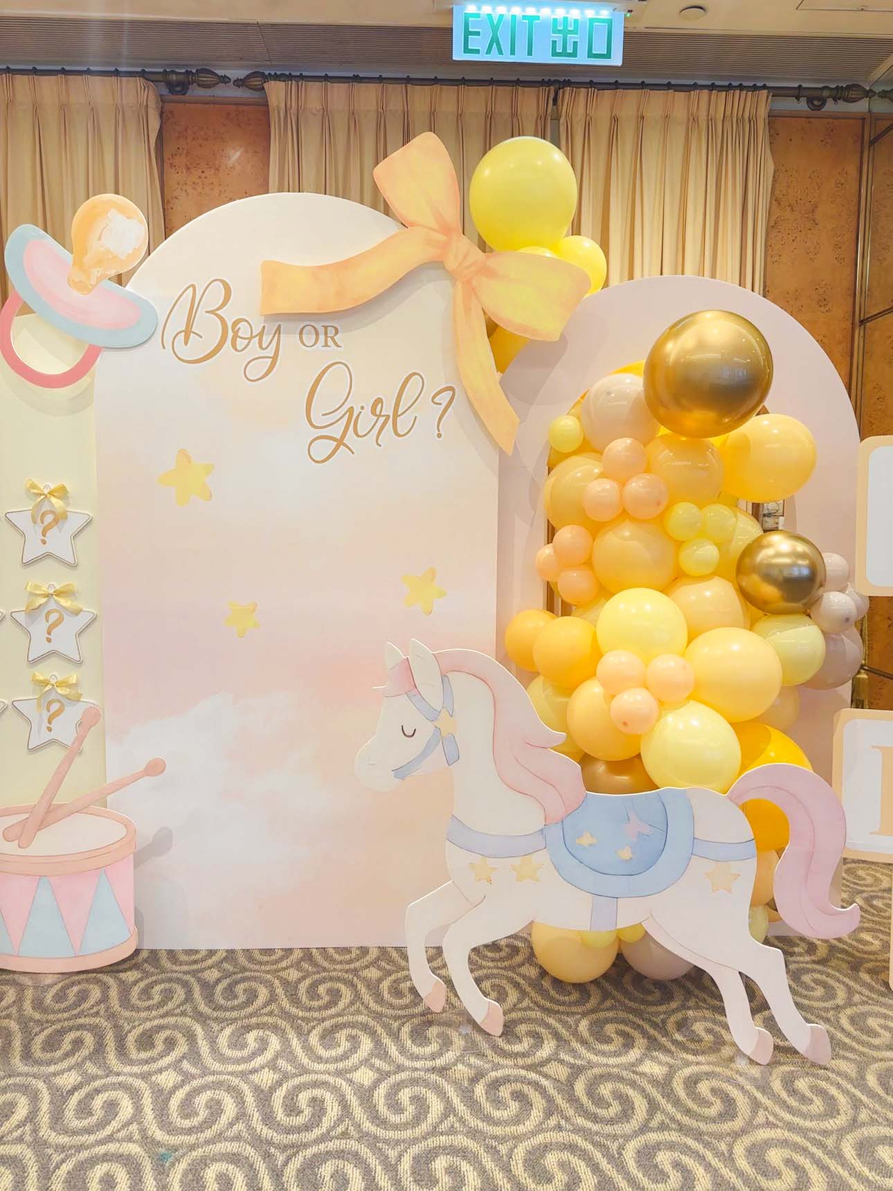 寶寶性別揭曉 | 氣球鏈 | Foamboard | 佈景板 |  BALLOONHK 氣球專門店