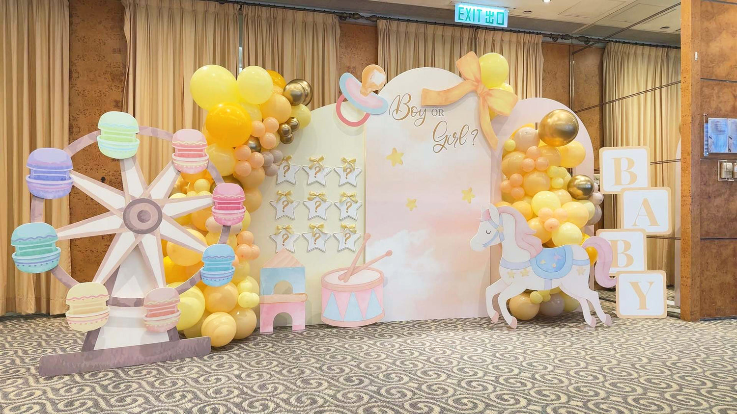 寶寶性別揭曉 | 氣球鏈 | Foamboard | 佈景板 |  BALLOONHK 氣球專門店