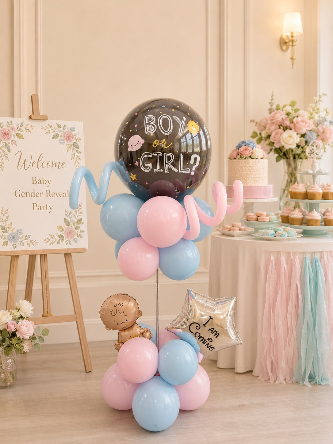 Baby Gender Reveal 寶寶性別揭曉｜站立式水晶氣球座