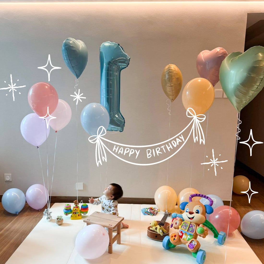 1歲生日 | 寶寶氣球 | 生日氣球 | BALLOONHK 氣球專門店