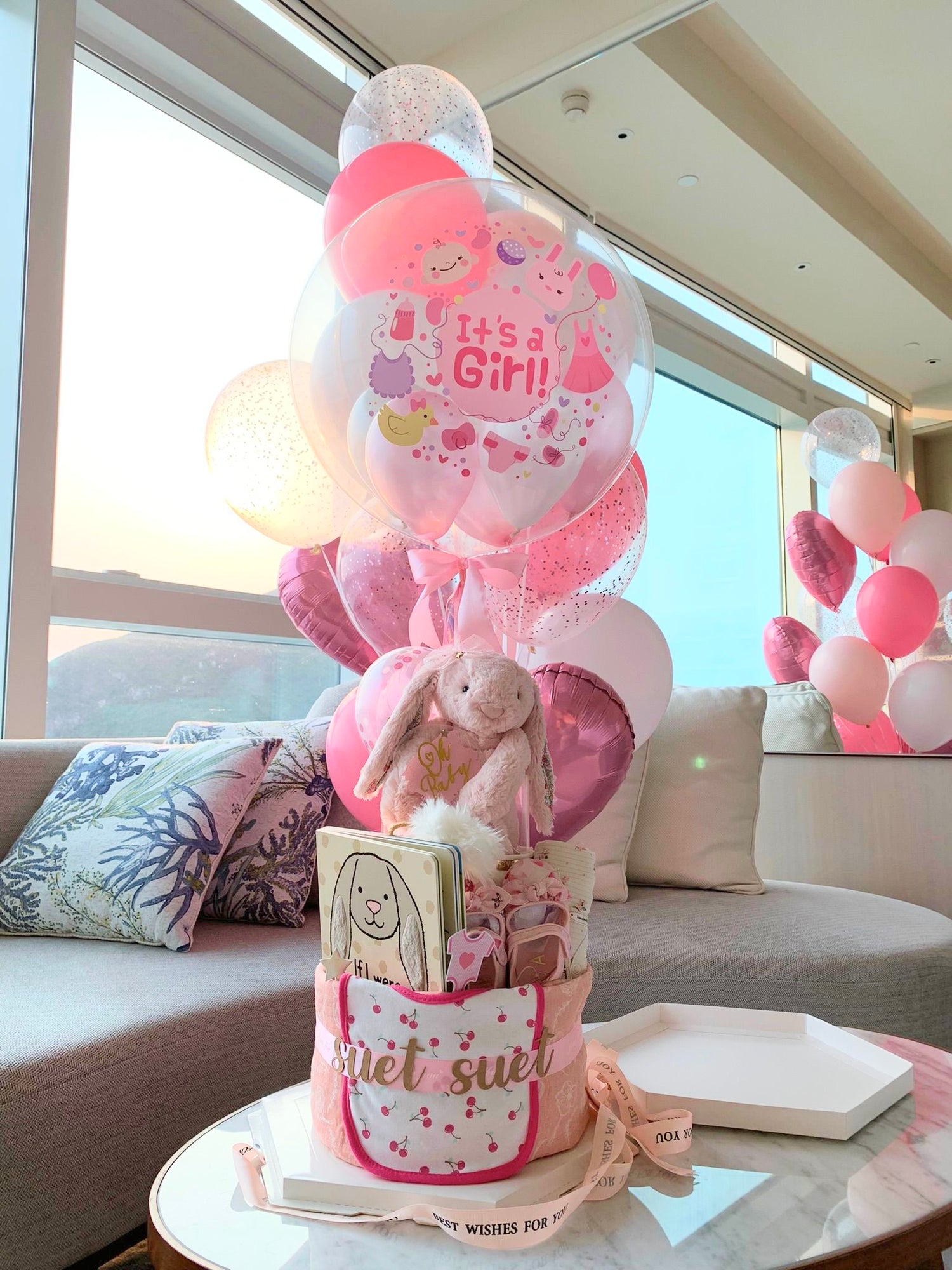 Welcome Baby｜新生寶寶禮物｜粉紅女寶氣球 | BALLOONHK 氣球專門店