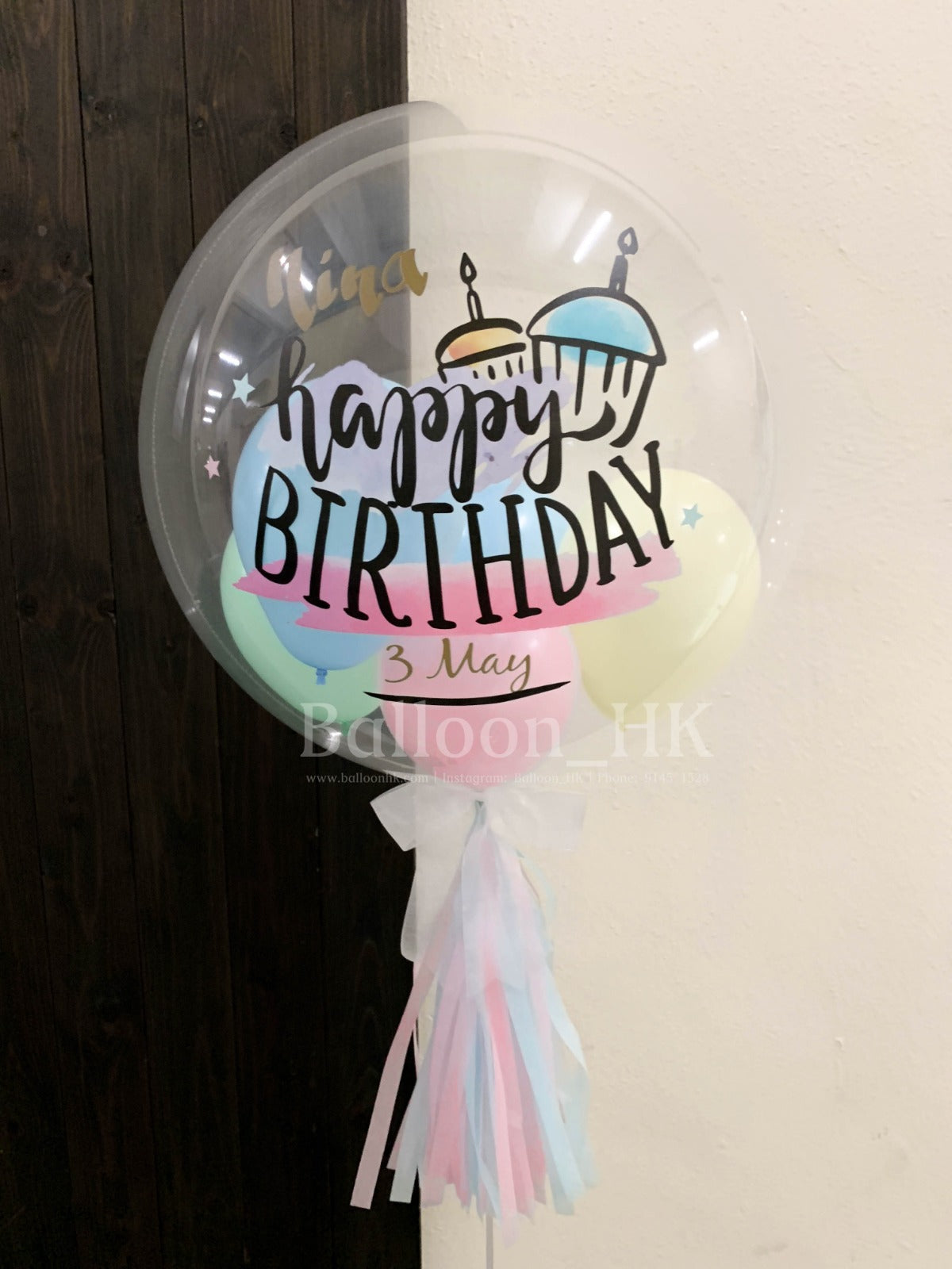 彩印生日水晶馬卡龍波中波+裝飾