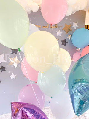 10" 馬卡龍色橡膠氣球-充空氣