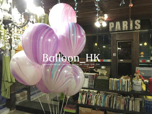 11" 橡膠瑪瑙氣球-粉紫色
