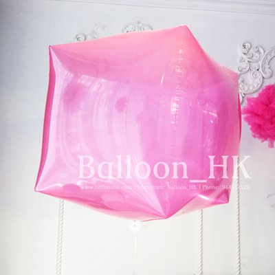 立方體氣球 ｜粉紅氣球｜氦氣球｜BalloonHK