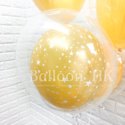 15” 水晶波中星星橡膠氣球