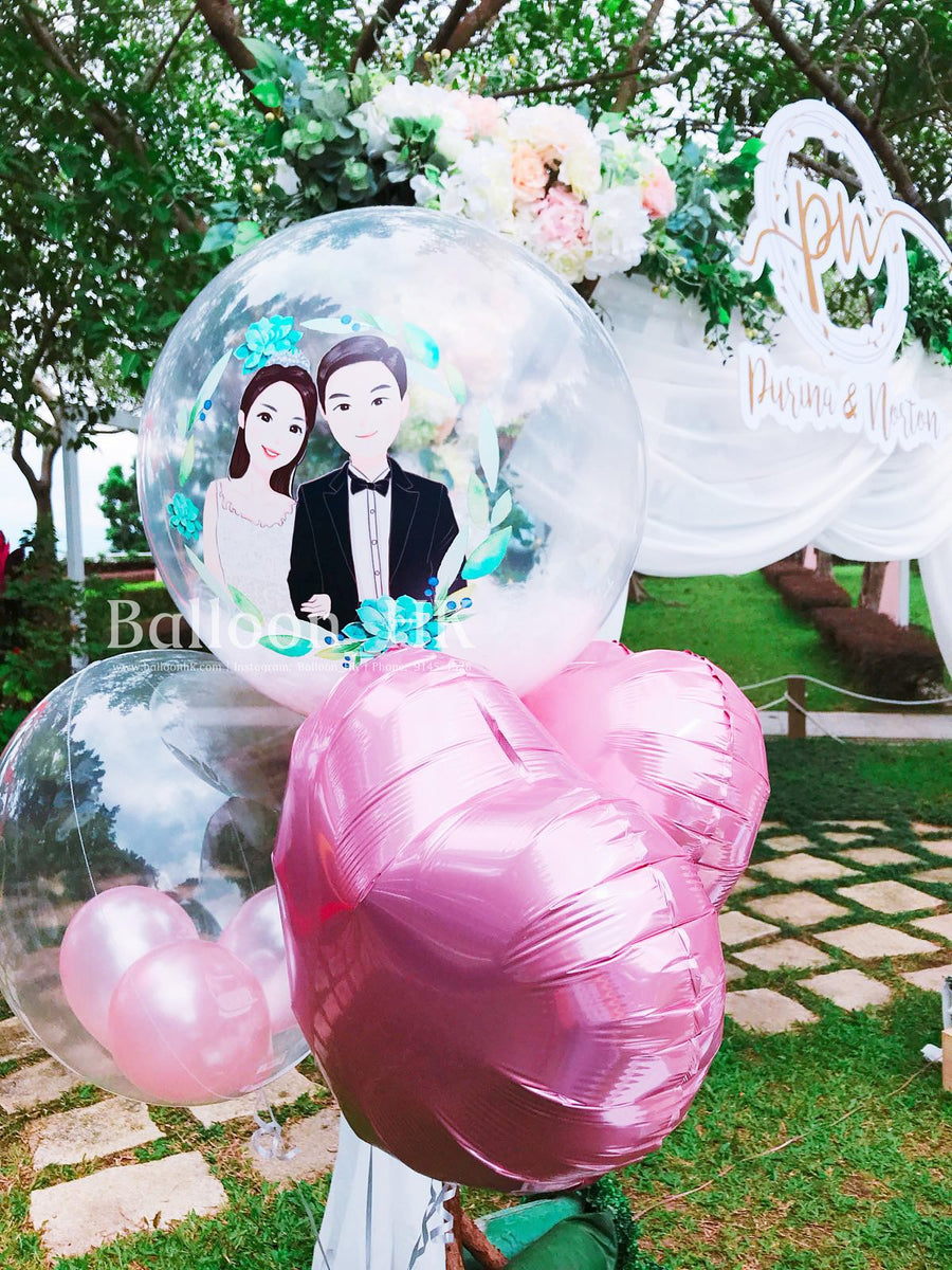 彩印水晶羽毛氣球 + 婚禮主題 (3天預訂)