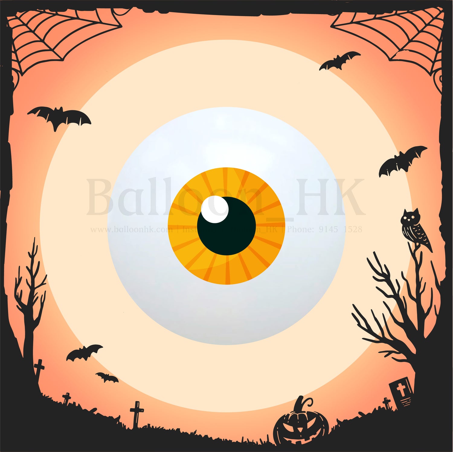 24" 水晶糖果 - Halloween 大眼仔 - 黃色