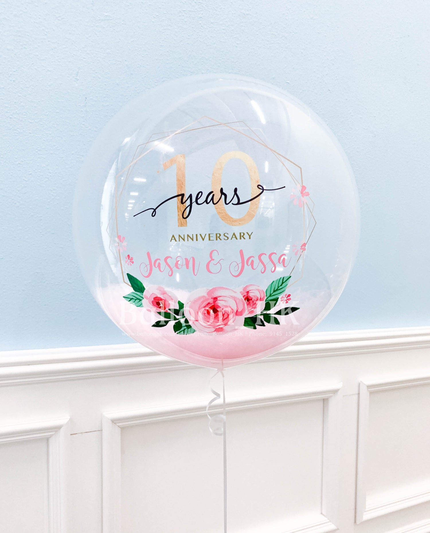 彩印水晶羽毛氣球 +  Anniversary 主題
