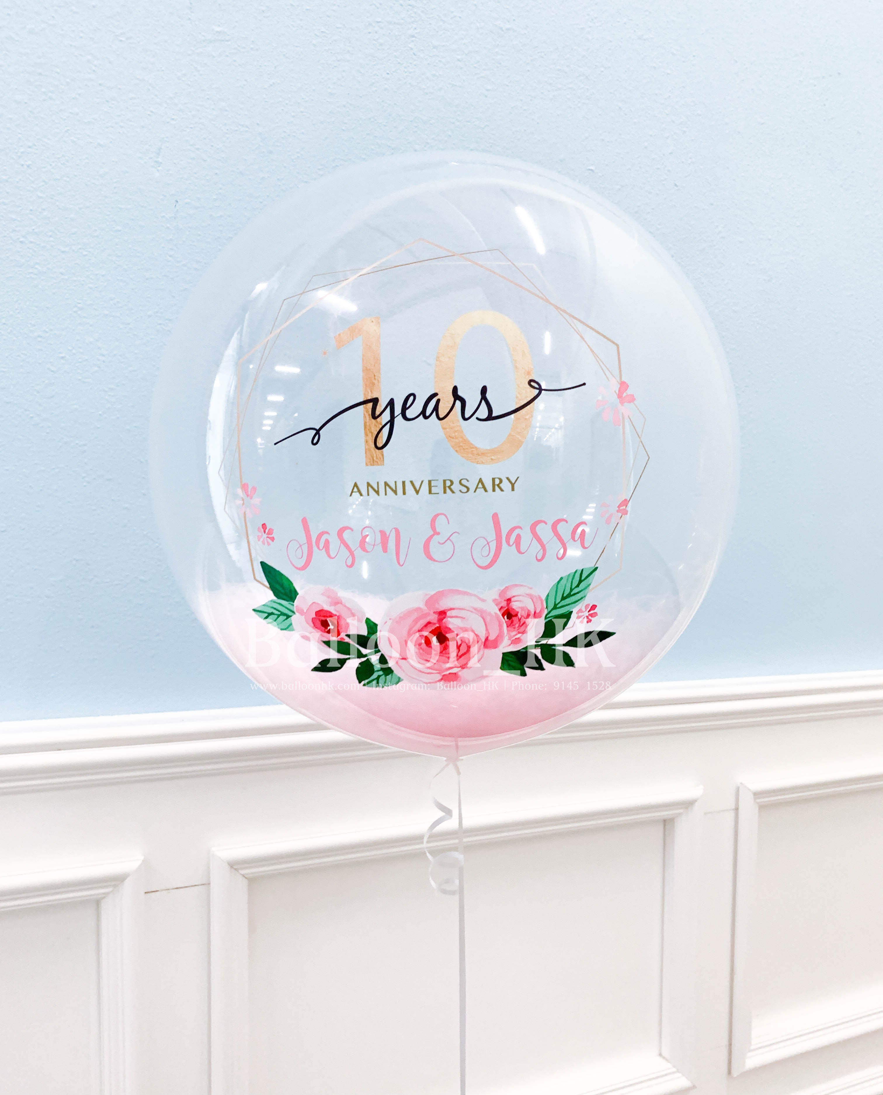 彩印水晶羽毛氣球 +  Anniversary 主題