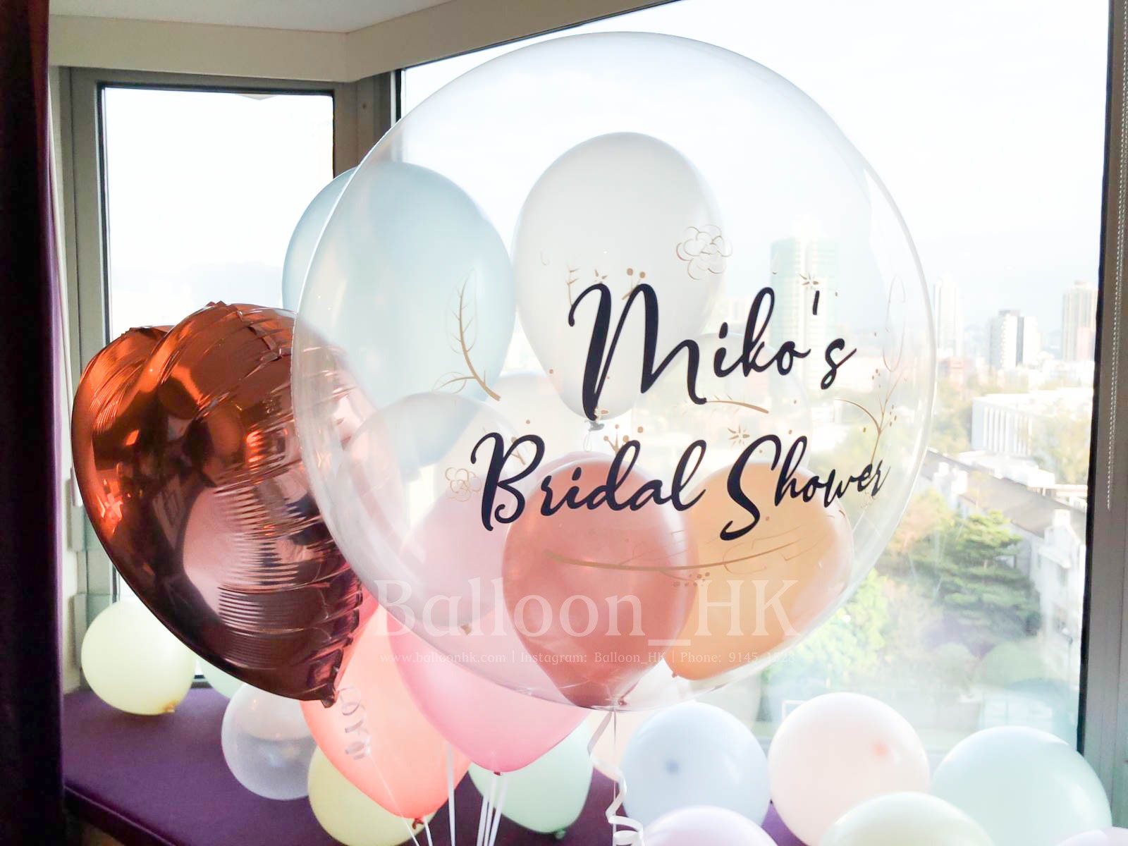 Bridal Shower彩印水晶波中波氣球