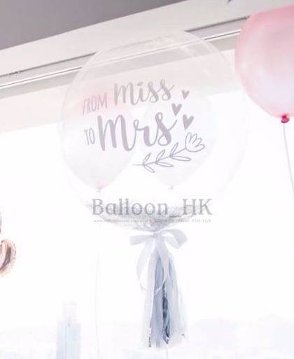 24" 水晶婚禮Message閃閃氣球 + 裝飾